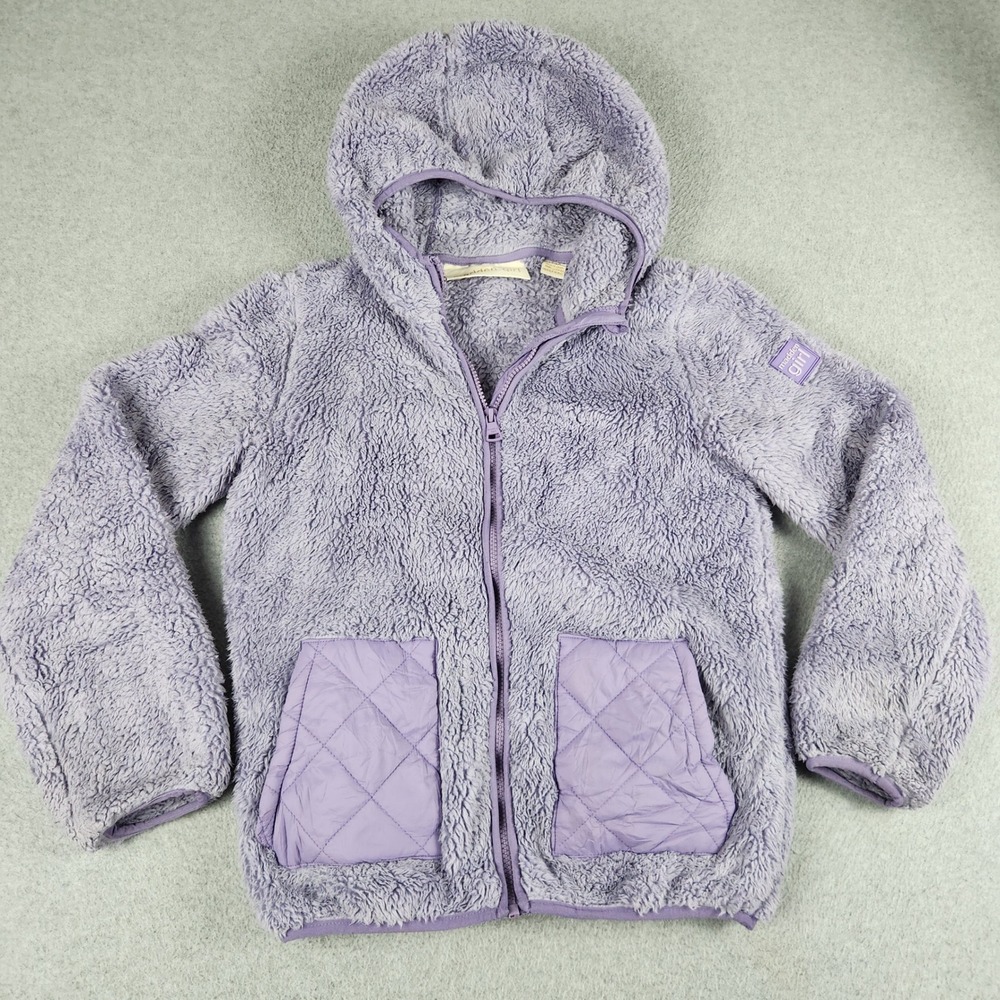 Madden Girls Fleece Jacket Kids 14/16 Purple Warmth Cozy Fuzzy Winter Full Zip